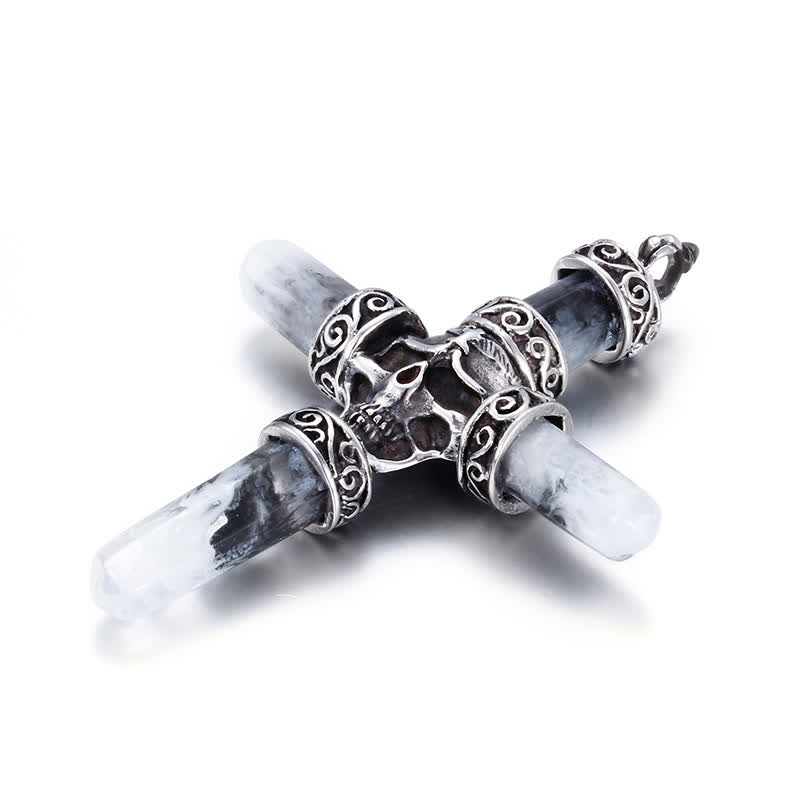 Men's Skull Cross Resin Necklace