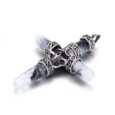Men's Skull Cross Resin Necklace