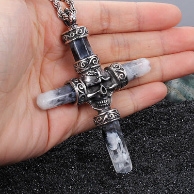 Men's Skull Cross Resin Necklace