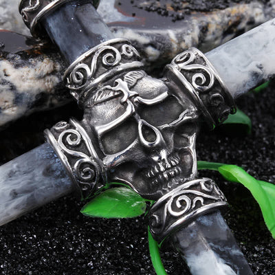 Men's Skull Cross Resin Necklace