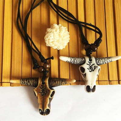Resin Bull Head Necklace