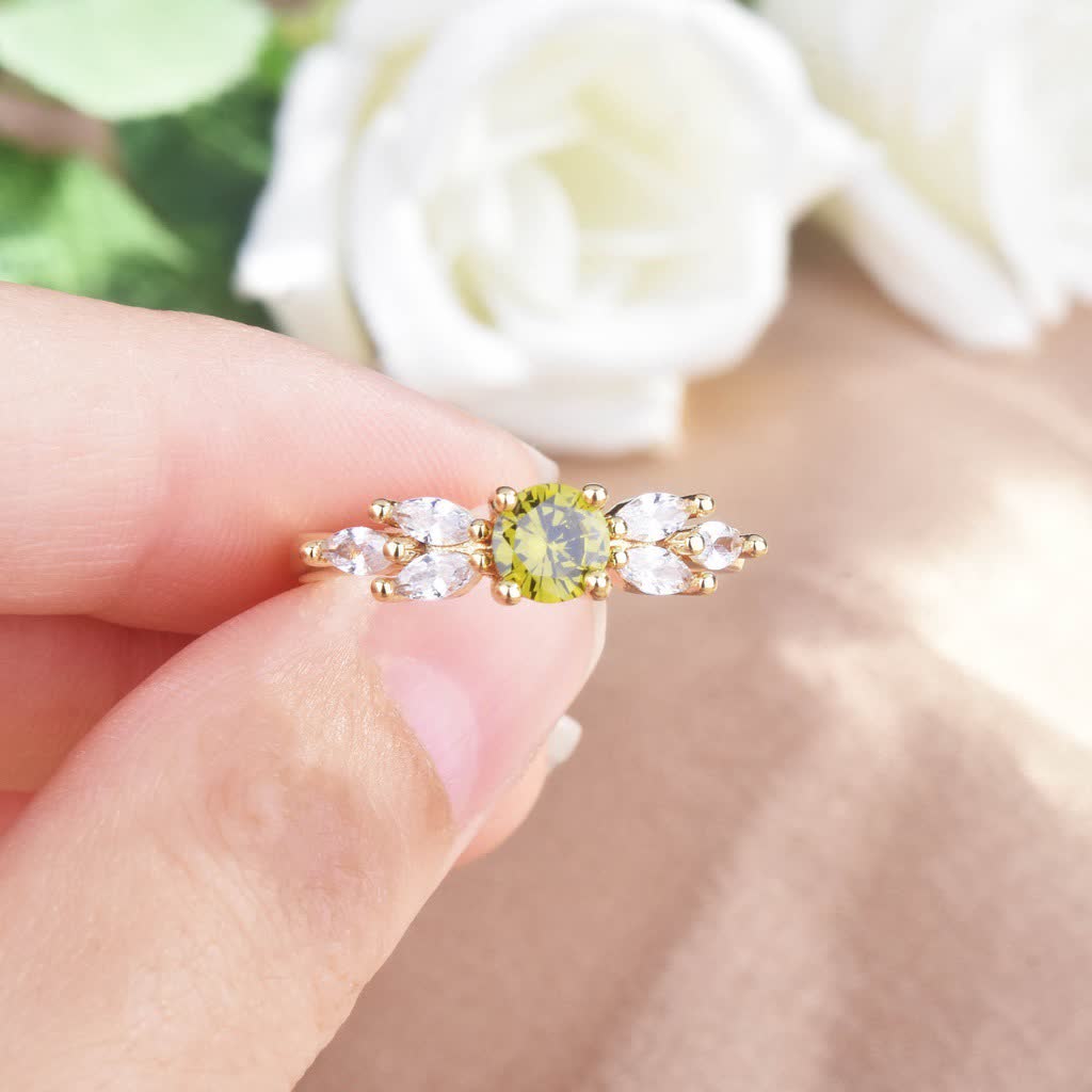 FREE Today: Peridot with Zircon Ring