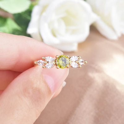 FREE Today: Peridot with Zircon Ring