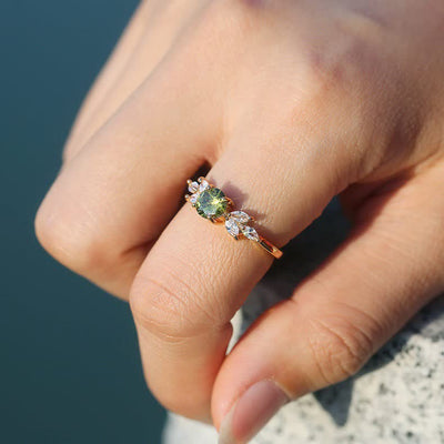 FREE Today: Peridot with Zircon Ring
