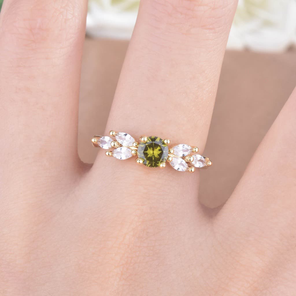 Peridot with Zircon Ring
