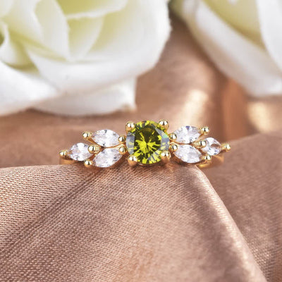 Peridot with Zircon Ring