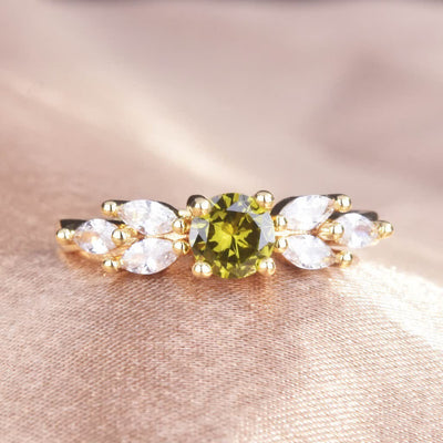 Peridot with Zircon Ring
