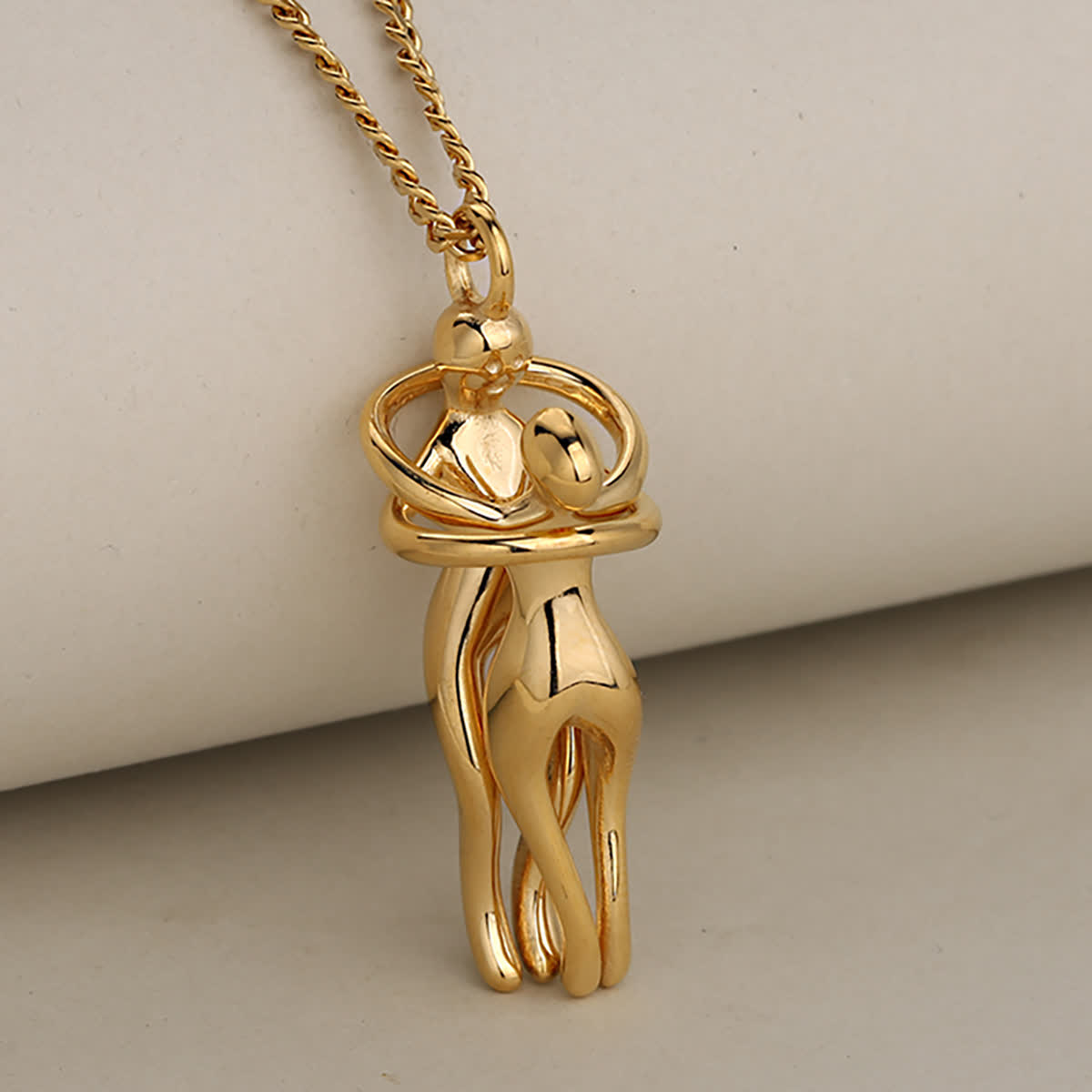 FREE Today: Couples Lover Forever Hug Necklace - Gold - Black Twist Chain - image 10