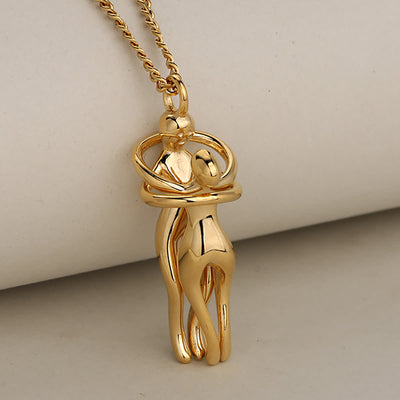 FREE Today: Couples Lover Forever Hug Necklace - Gold - Black Twist Chain - image 10