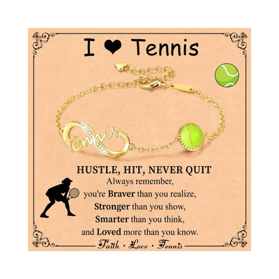 FREE Today: Baseball/Football/Soccer/Basketball/Tennis/Volleyball Infinity Bracelet for Women - Tennis - Golden - image 18