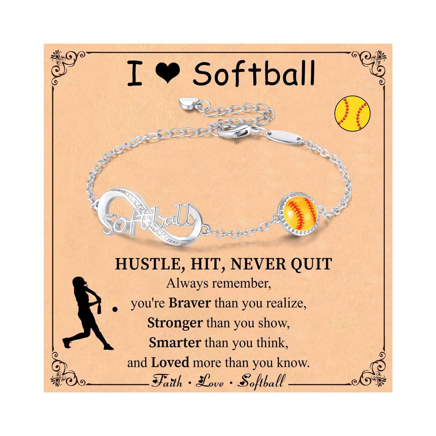 FREE Today: Baseball/Football/Soccer/Basketball/Tennis/Volleyball Infinity Bracelet for Women - Softball - Silver Color - image 0