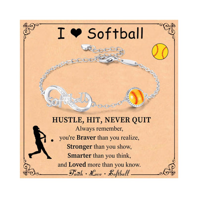 FREE Today: Baseball/Football/Soccer/Basketball/Tennis/Volleyball Infinity Bracelet for Women - Softball - Silver Color - image 0