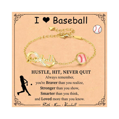 FREE Today: Baseball/Football/Soccer/Basketball/Tennis/Volleyball Infinity Bracelet for Women - Baseball - Golden - image 8