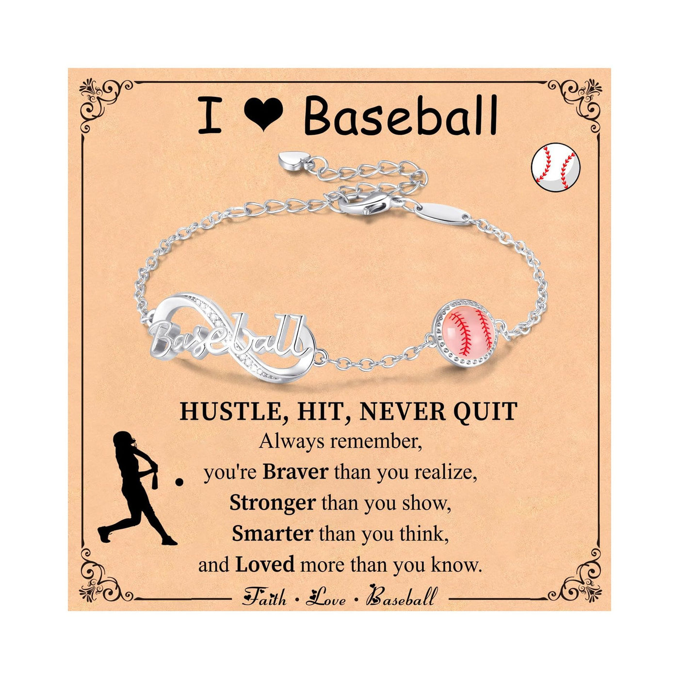 FREE Today: Baseball/Football/Soccer/Basketball/Tennis/Volleyball Infinity Bracelet for Women - Baseball - Silver Color - image 7