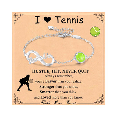 FREE Today: Baseball/Football/Soccer/Basketball/Tennis/Volleyball Infinity Bracelet for Women - Tennis - Silver Color - image 17