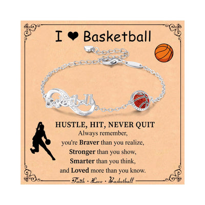 FREE Today: Baseball/Football/Soccer/Basketball/Tennis/Volleyball Infinity Bracelet for Women - Basketball - Silver Color - image 15