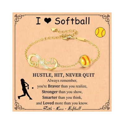 FREE Today: Baseball/Football/Soccer/Basketball/Tennis/Volleyball Infinity Bracelet for Women - Softball - Golden - image 6