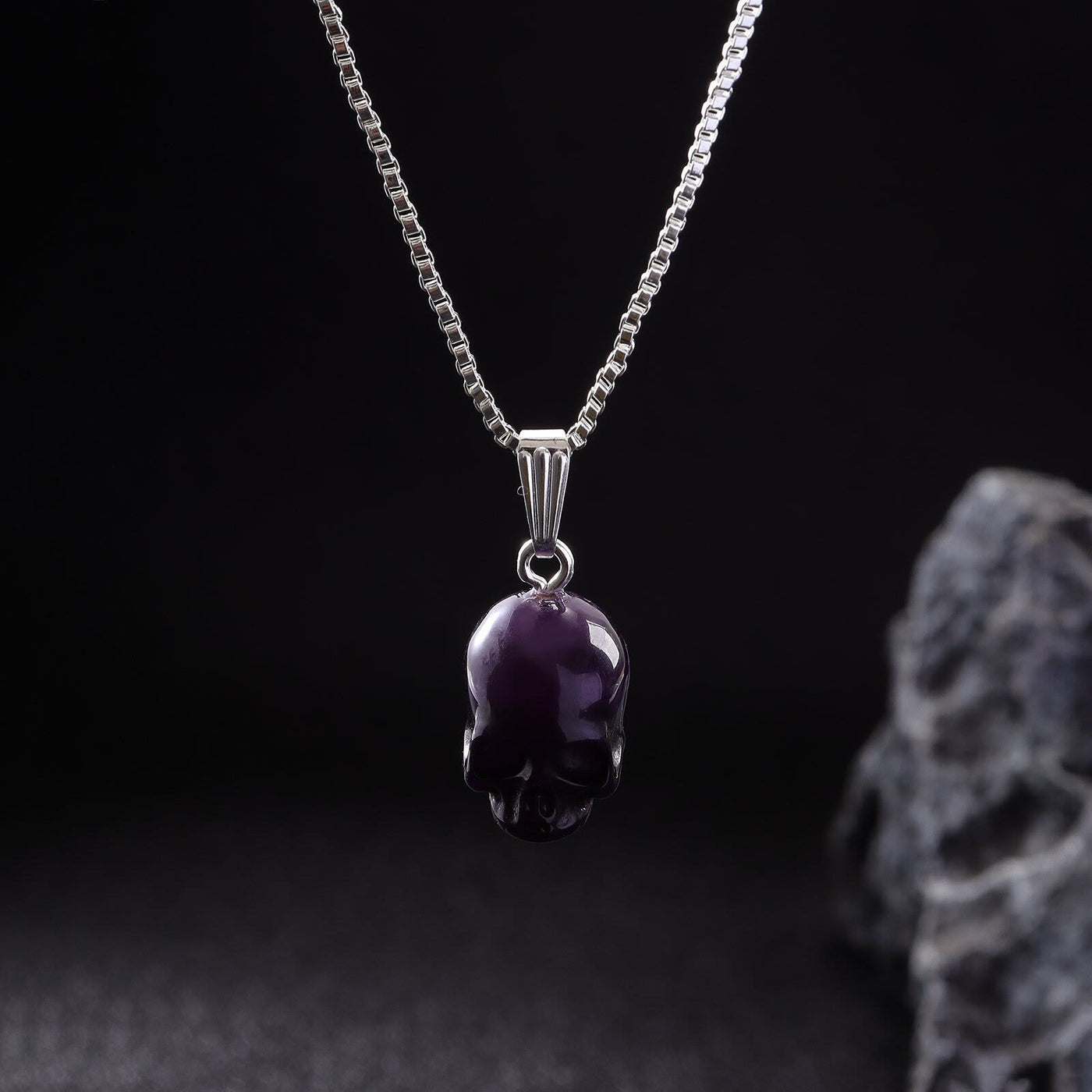 FREE Today: Pearl Skull Love Heart Necklace - Black Skull Sliver Chian - image 4