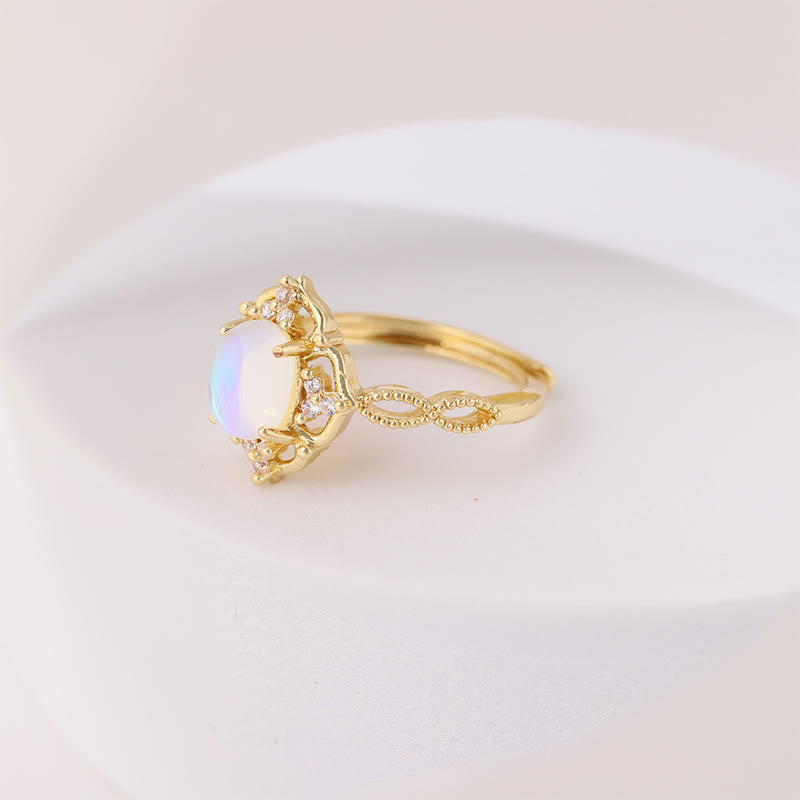 Romantic Dainty Moonstone Adjustable Ring