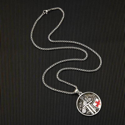 316L Stainless Steel Templar Cross Religion Necklace