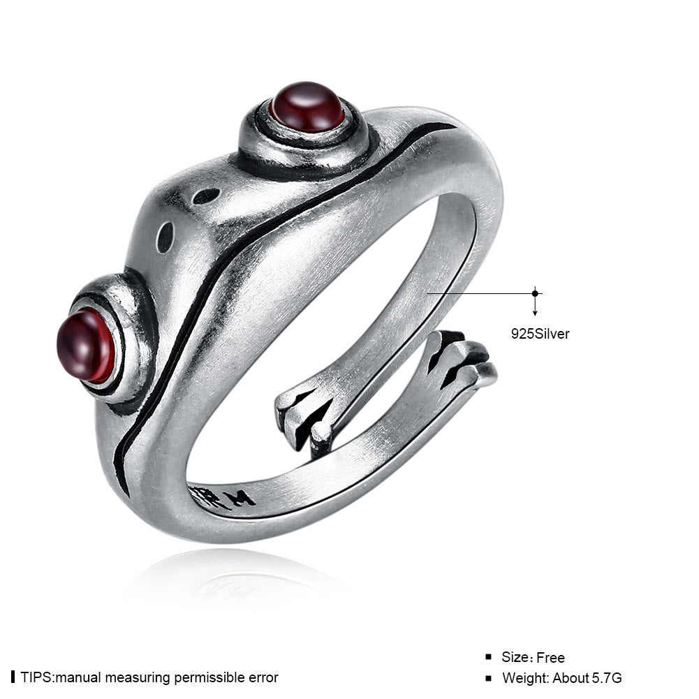 Stainless Steel Animal Silver Cute Frog Ring