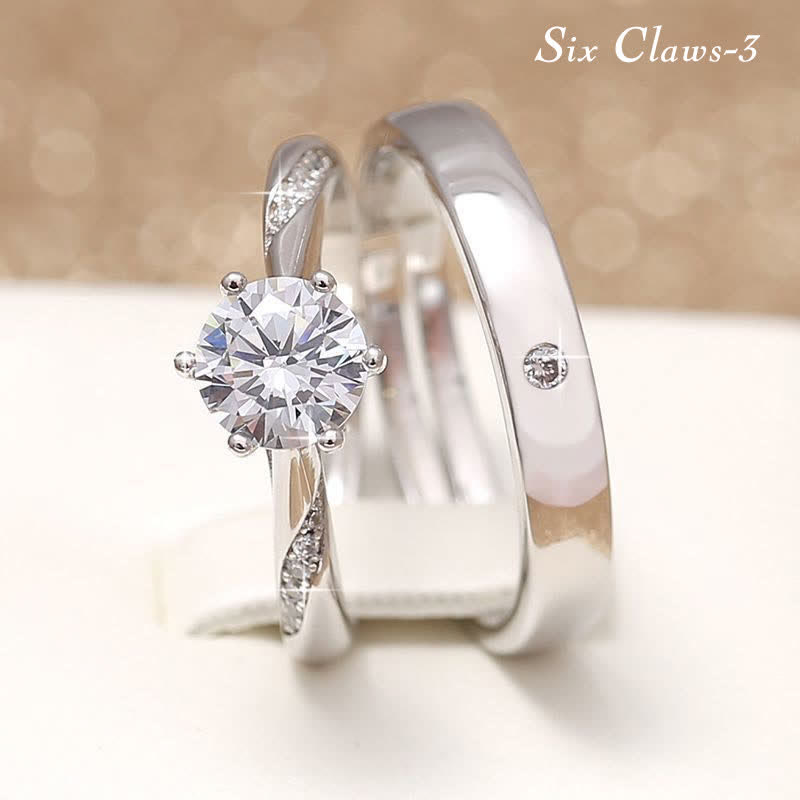 "True Love Is Priceless" - Zirconia Wedding Couples Ring Set