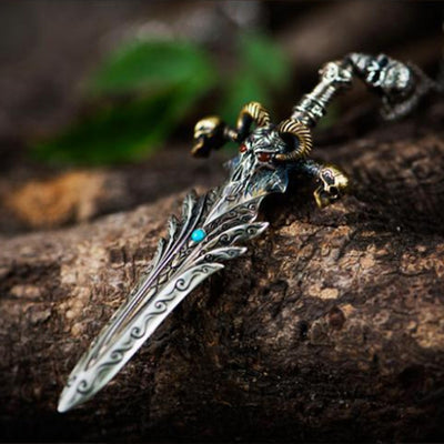 316L Stainless Steel Domineering Angel Sword Amulet Necklace