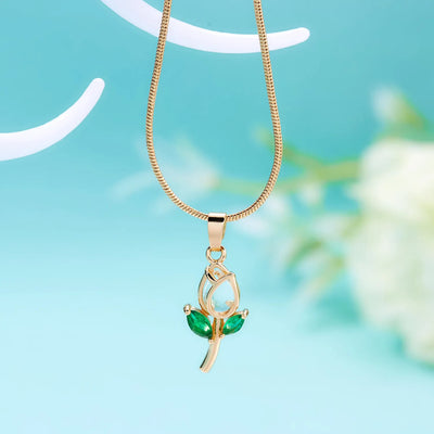 Fashion Colorful Zircon Tulip Necklace