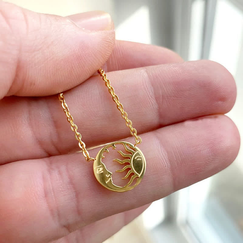 Tarot Card Sun And Moon Necklace