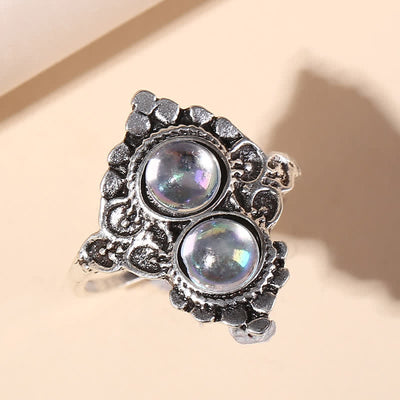 Olivenorma "Peace Source" - Double Moonstone Ring