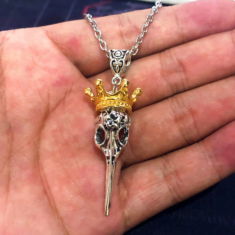 Skull Bird Head Crown Creative Necklace