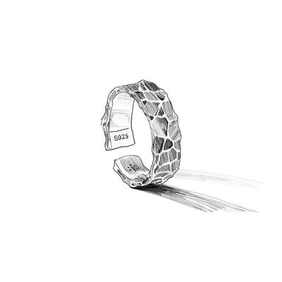 Men's Vintage Stone Texture Ring