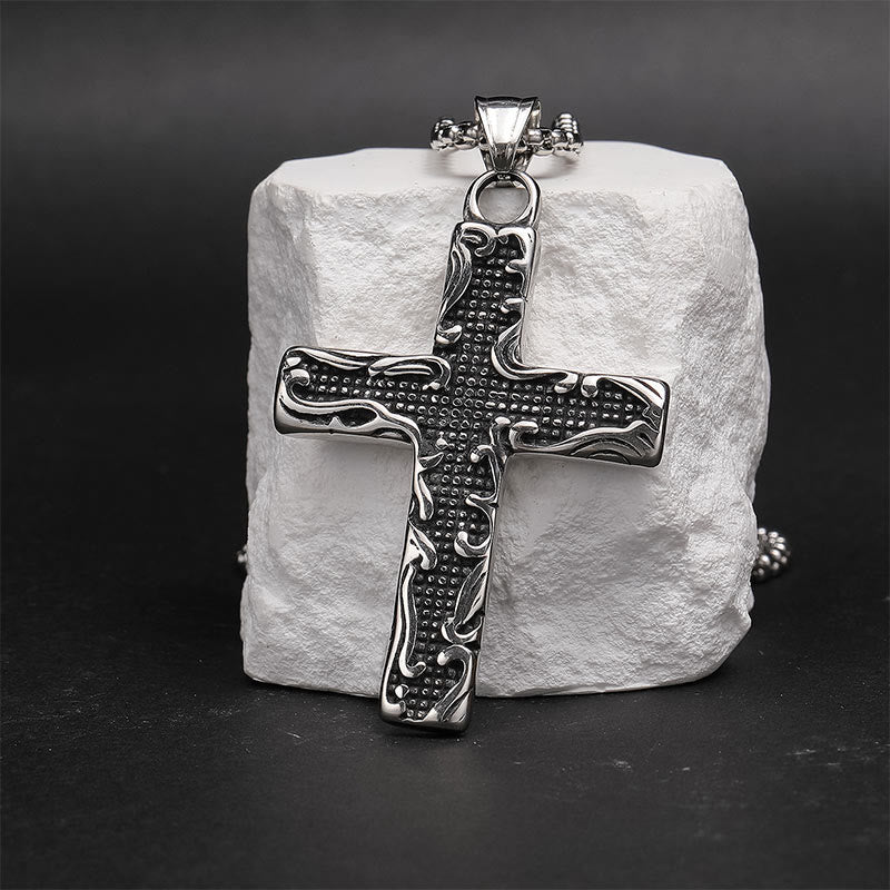 Vintage Titanium Steel Cross Necklace