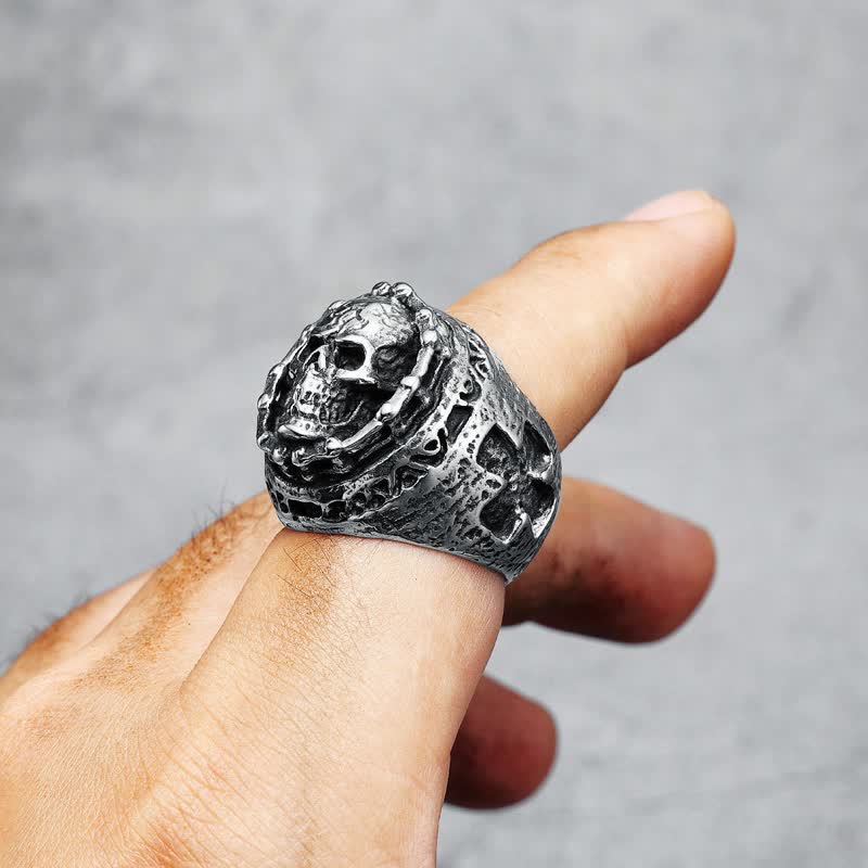 Men's Gothic Ghost Rider Cross Ring