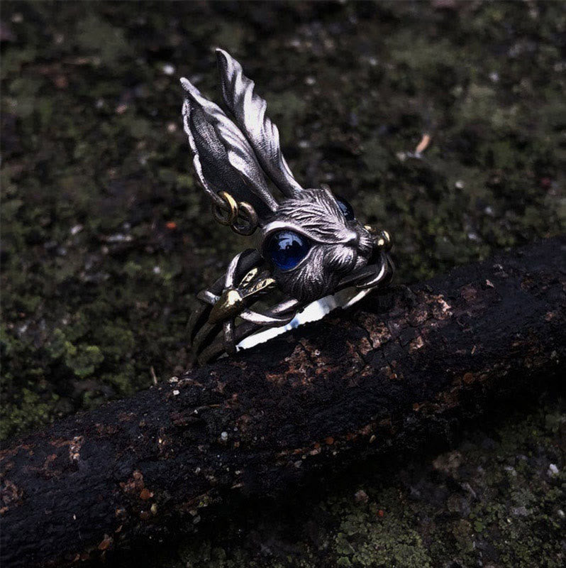 Limited Sale - The Lolita Alice Rabbit Blue Sapphire Ring