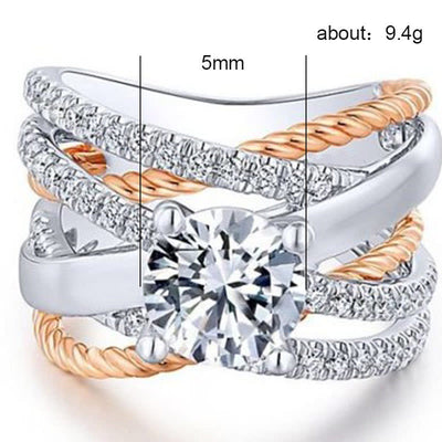 Simulated Diamond 18K Rose Gold Plated Ring