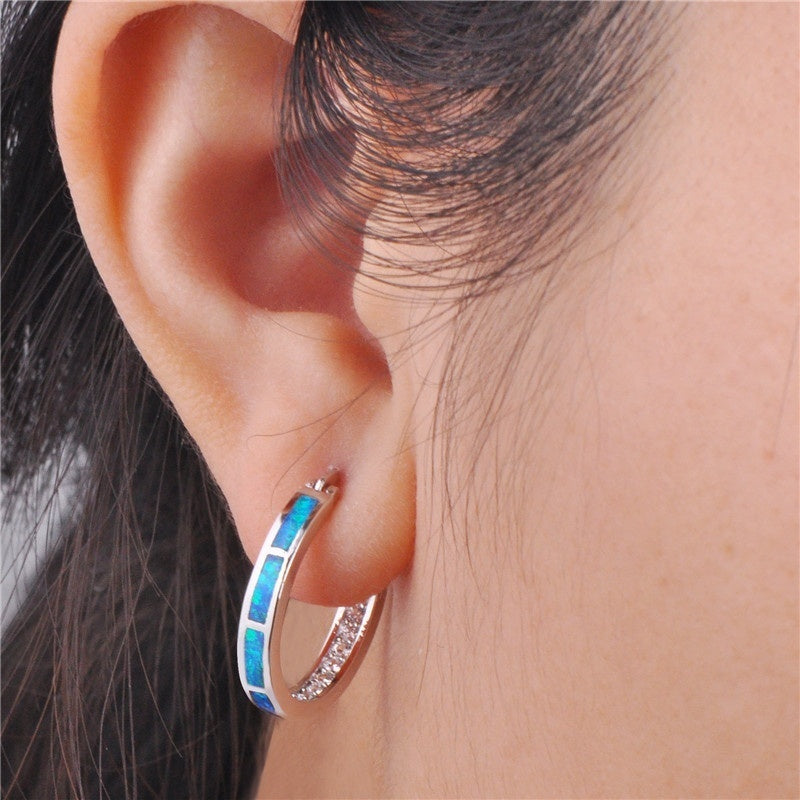 Creative Round Color Opal Earrings