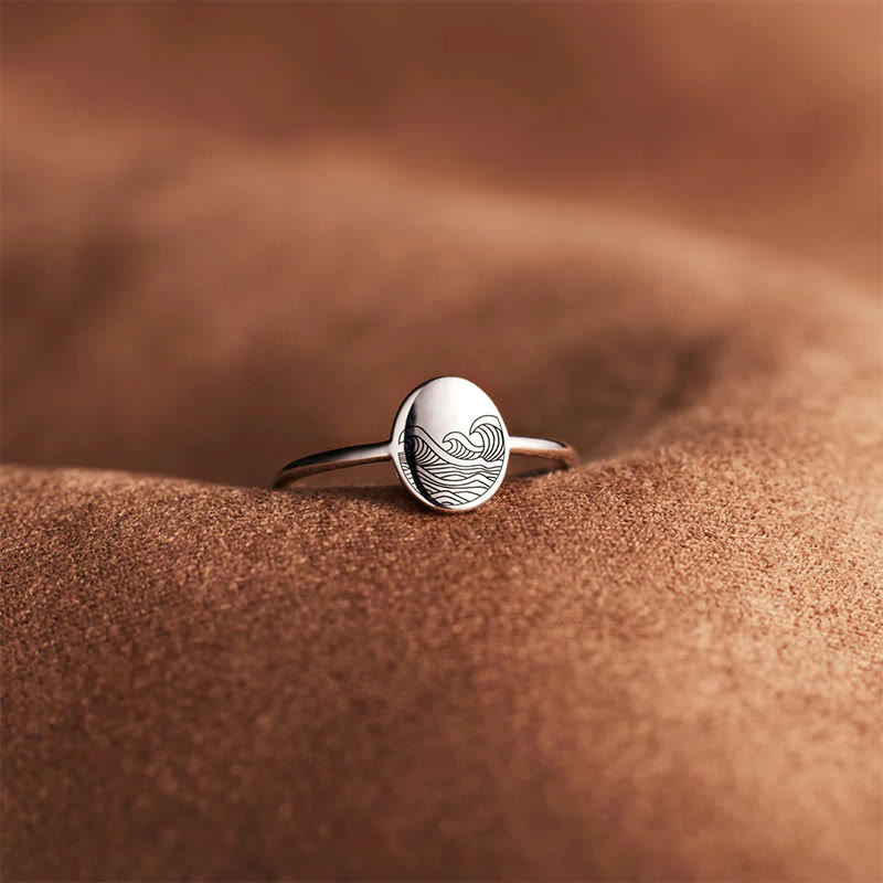 S925 Sterling Silver Sea Wave Storm Ring