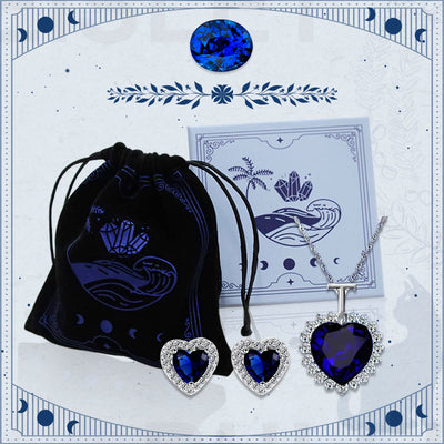 Hearrt Blue Sapphire Earrings, Necklace - image 16