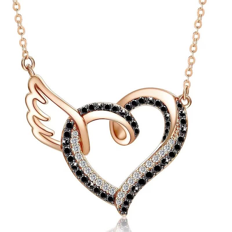 Memorial Heart Angel Wing Necklace