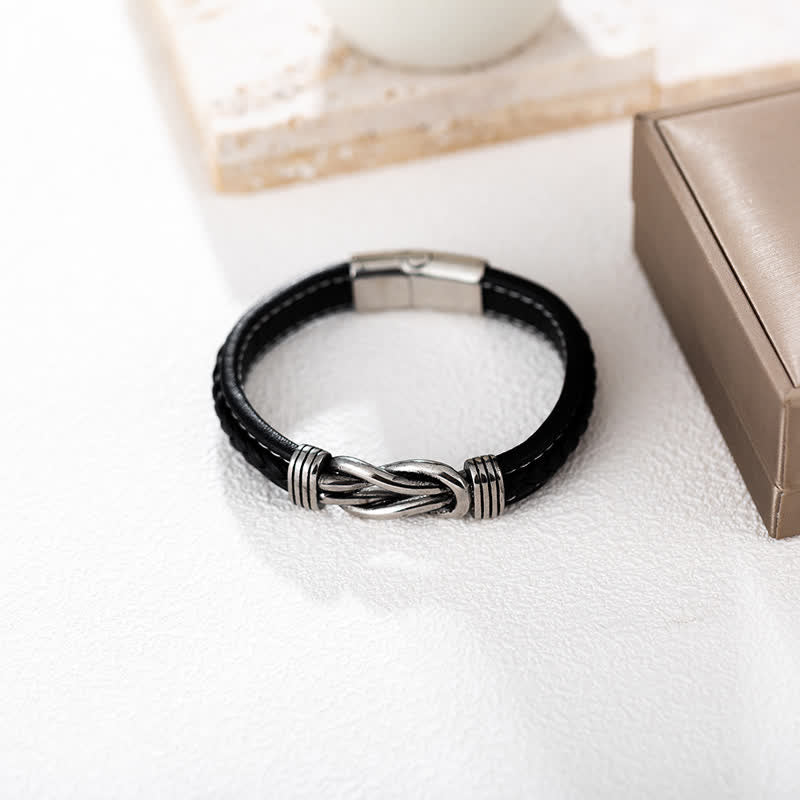 "Mother and son united forever" - Braided Leather Bracelet