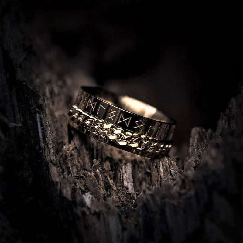 Viking Mystical Runic Rotating Ring