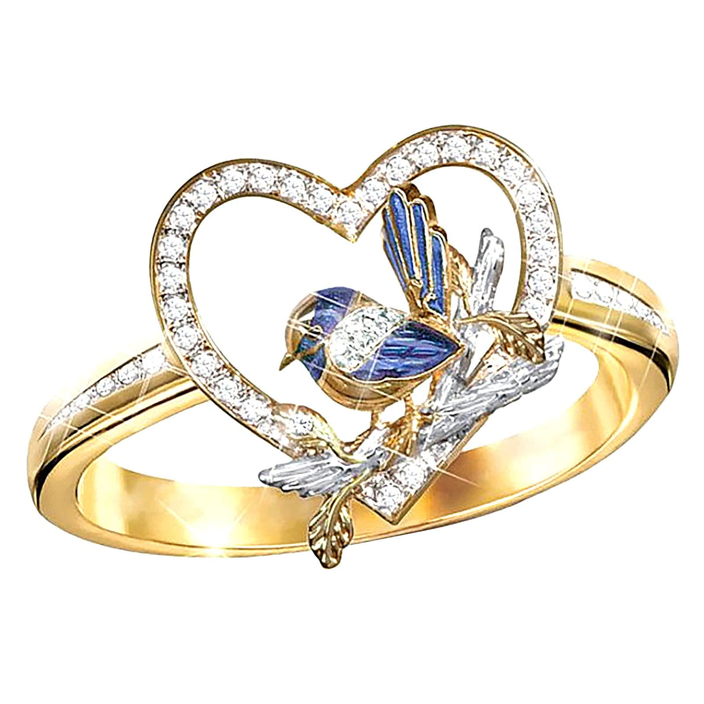 Unique Shiny Bird Zircon Ring