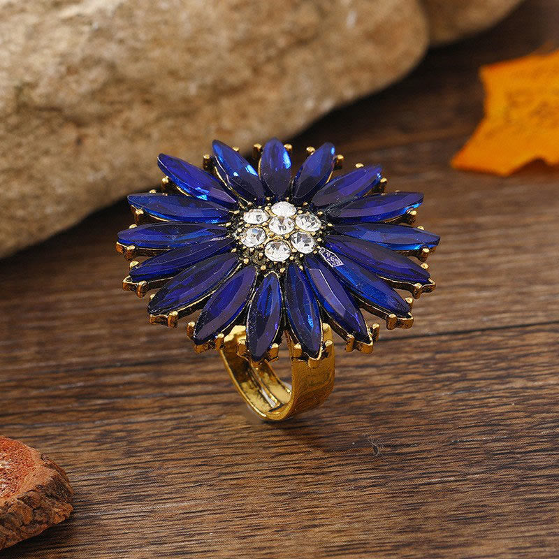 Retro Creative Exaggerated Sunflower Ring