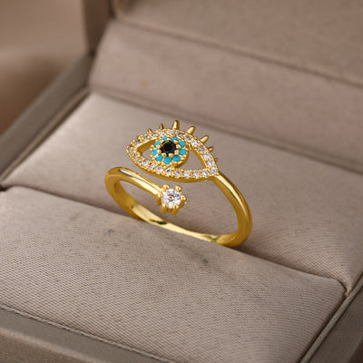 Olivenorma Evil Eye Diamond Adjustable Ring