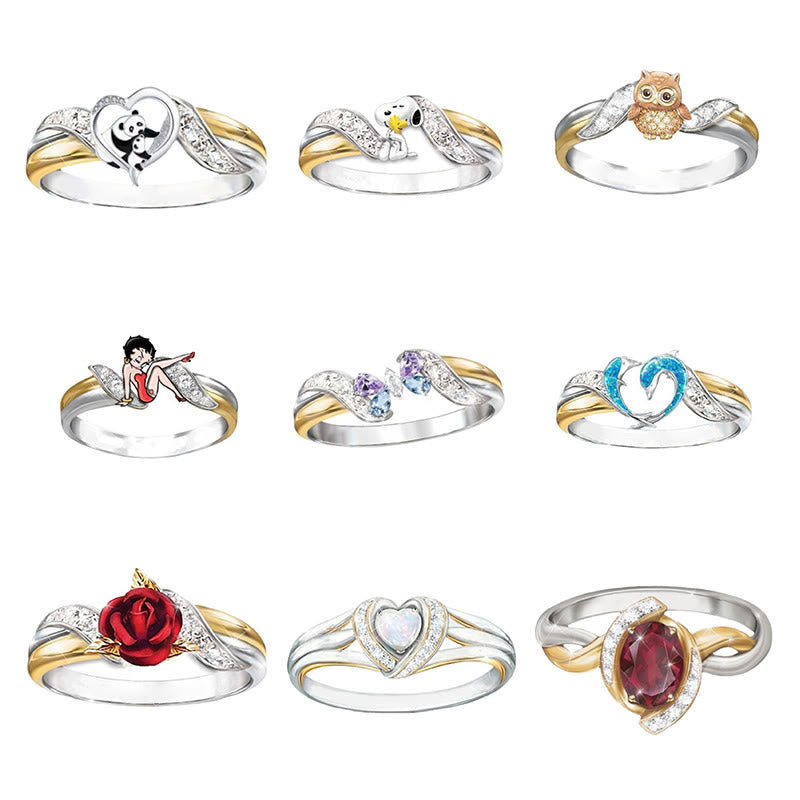 Various Small Animal Zircon Alloy Rings