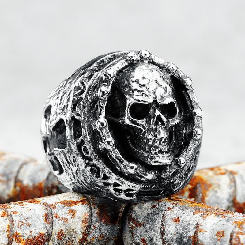 Men's Gothic Ghost Rider Cross Ring