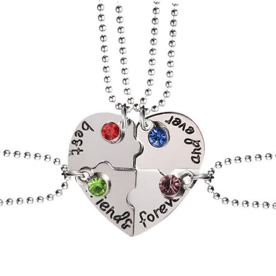 "Best Friend Forever"- Birthstone Puzzle Friendship Necklace