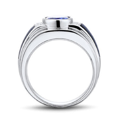 Limited Sale - Men's Sapphire Stylish Minimalist Ring