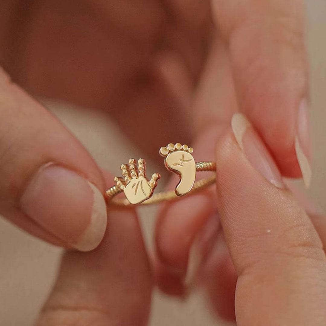 For Mother-You Are Going To Make A Wonderful MAMA BABY Palm And Feet Ring
